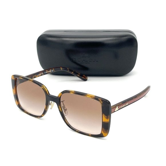 COACH DISNEY  HC8375 512013 Dark Tortoise / Brown Pink  Gradient 56mm Sunglasses - Picture 1 of 4